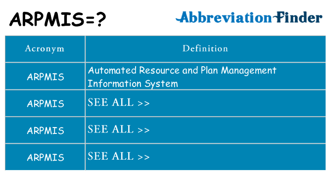 What does arpmis stand for