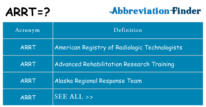 What does arrt stand for