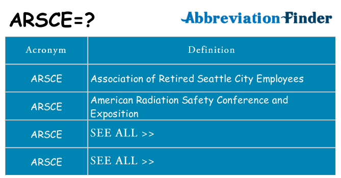 What does arsce stand for