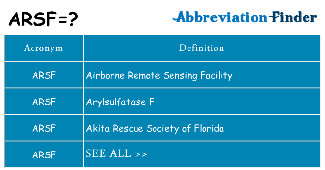 What does arsf stand for