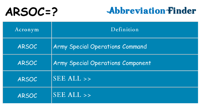 What does arsoc stand for