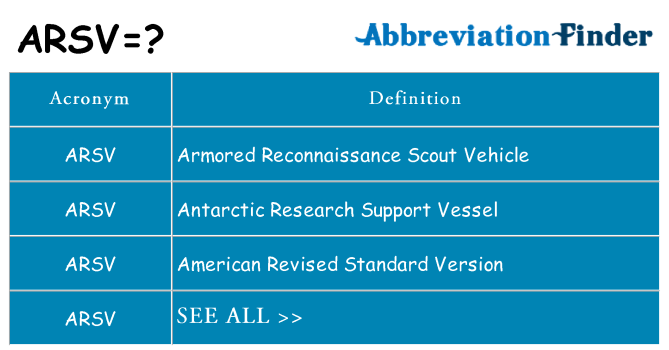 What does arsv stand for