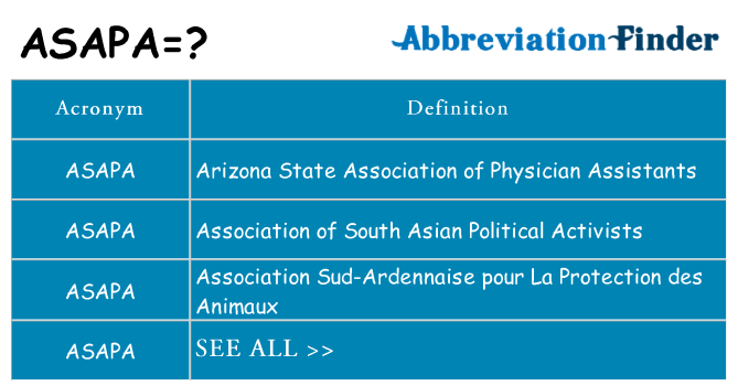 What does asapa stand for