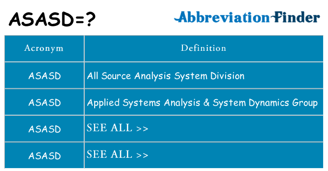 What does asasd stand for