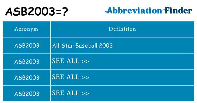 What does asb2003 stand for