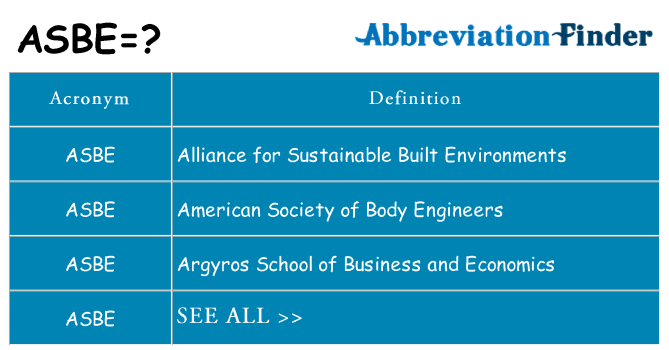 What does asbe stand for