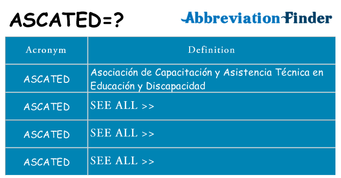 What does ascated stand for