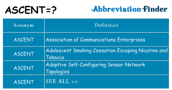 What does ascent stand for