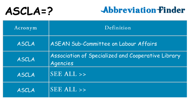 What does ascla stand for