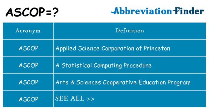 What does ascop stand for