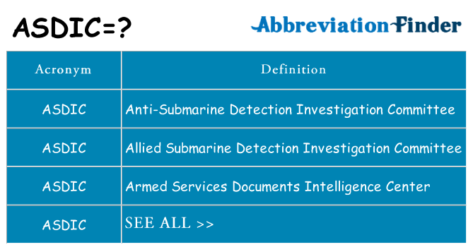 What does asdic stand for