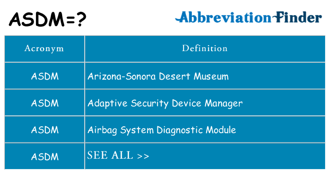 What does asdm stand for