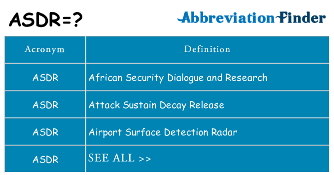 What does asdr stand for