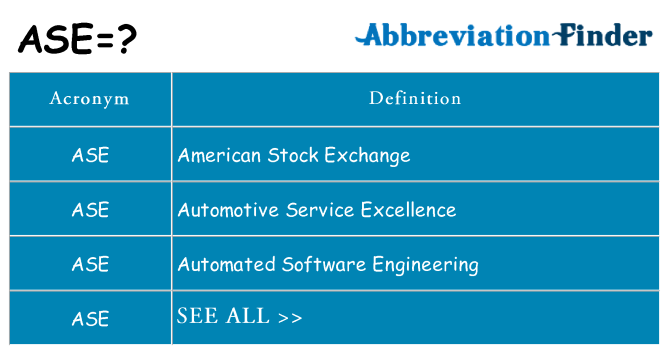 What does ase stand for