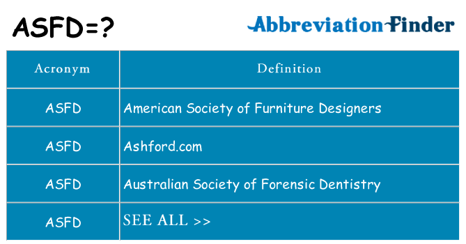 What does asfd stand for