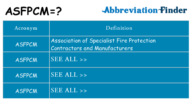 What does asfpcm stand for