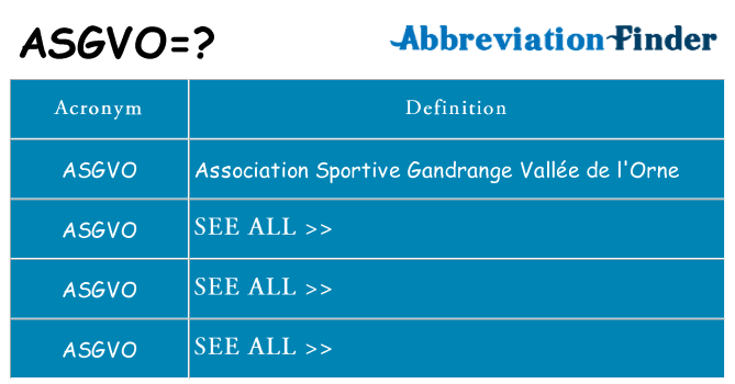 What does asgvo stand for