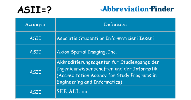 What does asii stand for