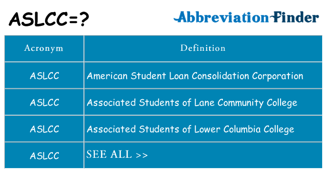 What does aslcc stand for