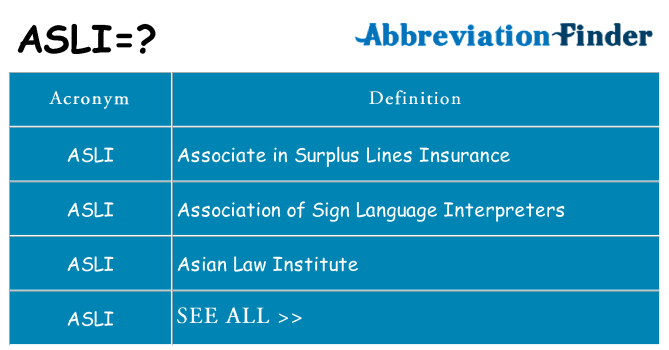 What does asli stand for