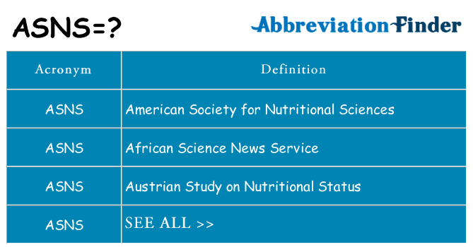 What does asns stand for