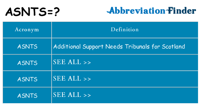 What does asnts stand for