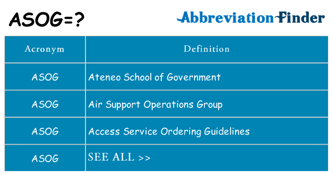 What does asog stand for