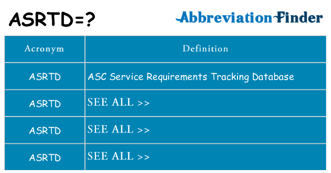 What does asrtd stand for