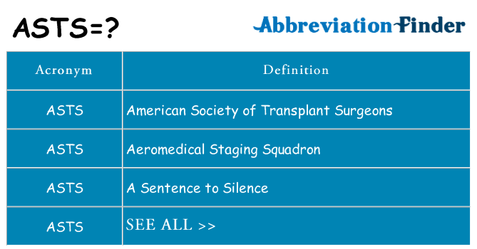 What does asts stand for