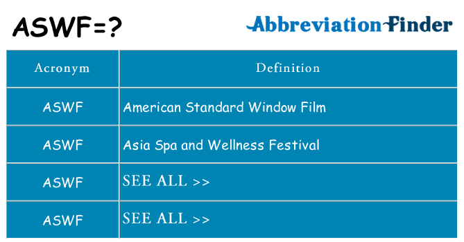 What does aswf stand for