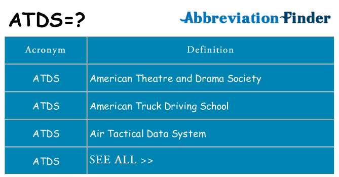 What does atds stand for