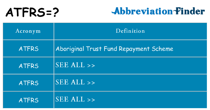 What does atfrs stand for