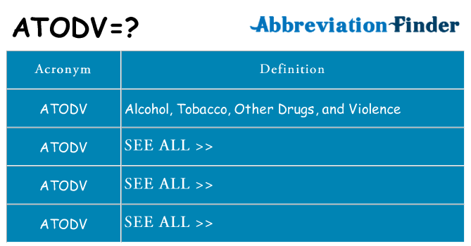 What does atodv stand for