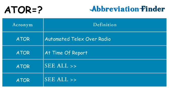 What does ator stand for