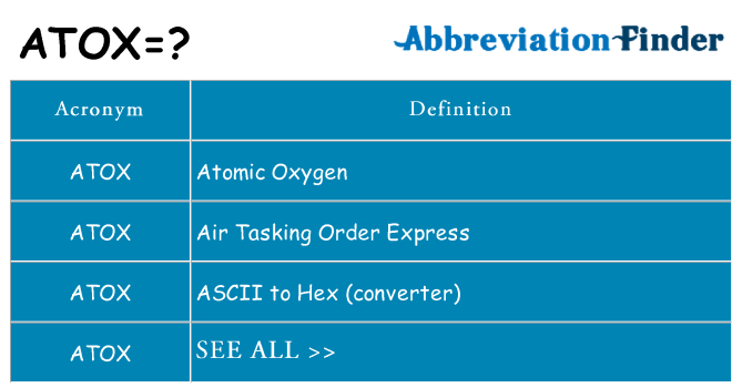 What does atox stand for