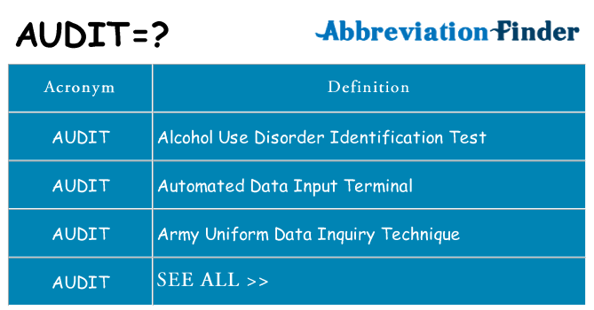 What does audit stand for