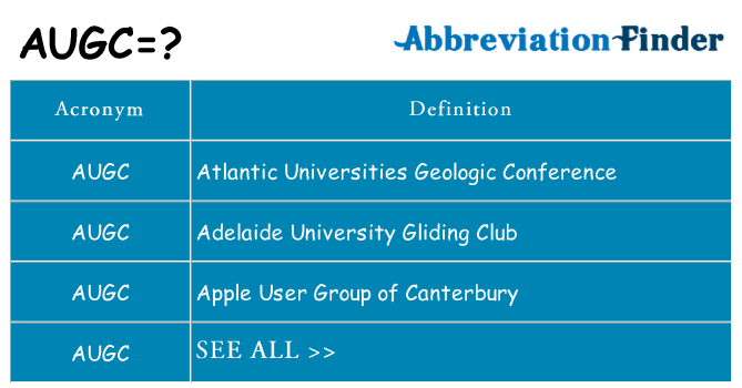 What does augc stand for
