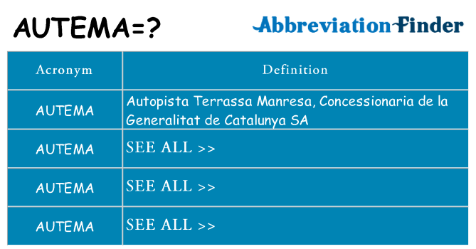 What does autema stand for