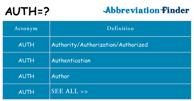 What does auth stand for