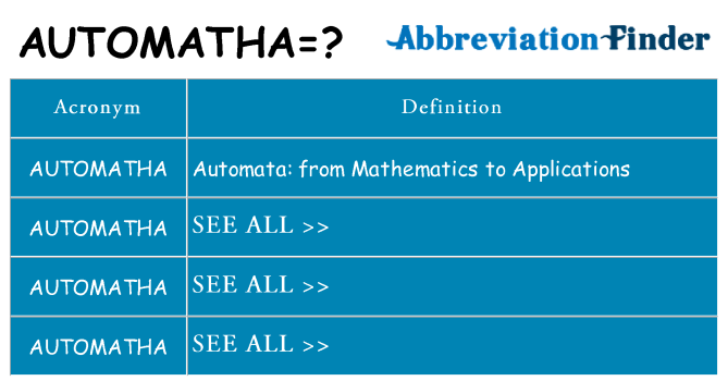 What does automatha stand for