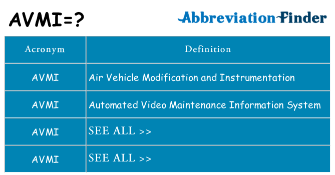 What does avmi stand for