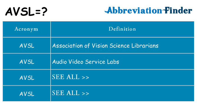 What does avsl stand for