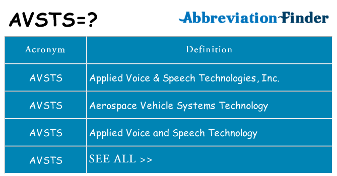 What does avsts stand for