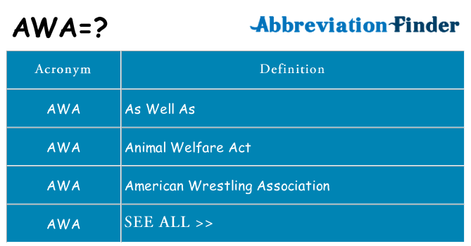 What does awa stand for