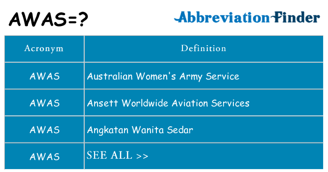 What does awas stand for