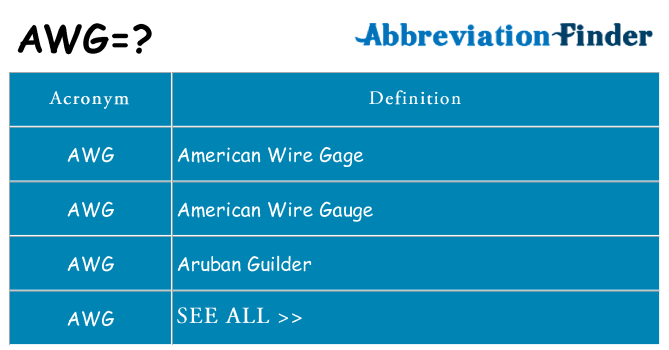 What does awg stand for