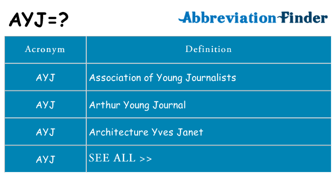 What does ayj stand for
