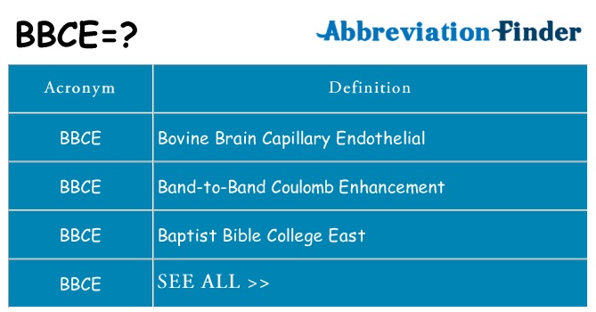 What does bbce stand for