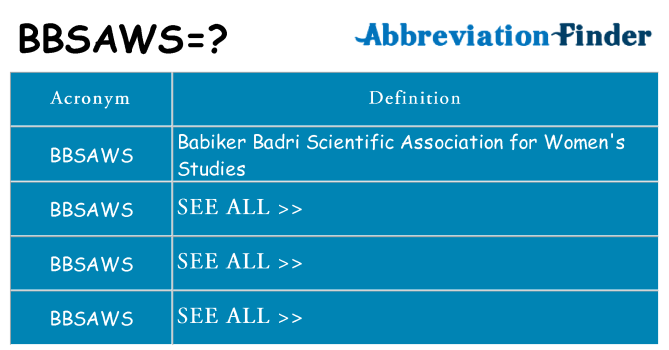 What does bbsaws stand for