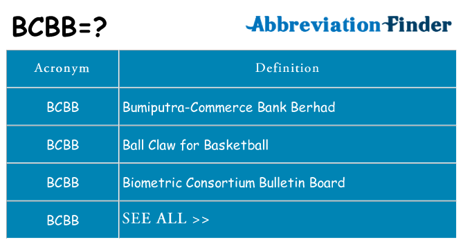 What does bcbb stand for
